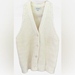 Madewell Ivory V-Neck Sweater Vest